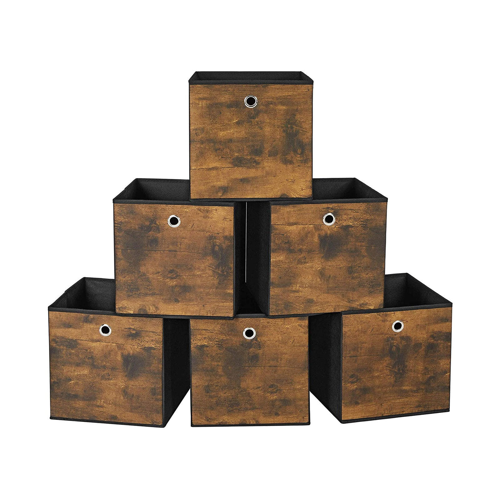 AUFBEWAHRUNGSBOX VILNIUS 6ER-SET - Braun, Textil (30/30/30cm) - Hansiro