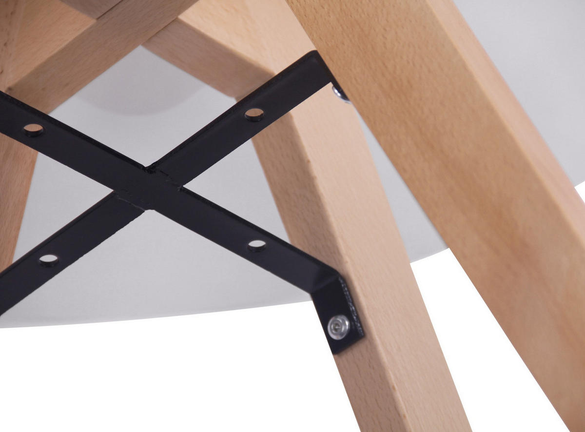TISCHGRUPPE Holz Weiß (5-teilig) - Weiß, Holz (125/83/125cm) - CLP