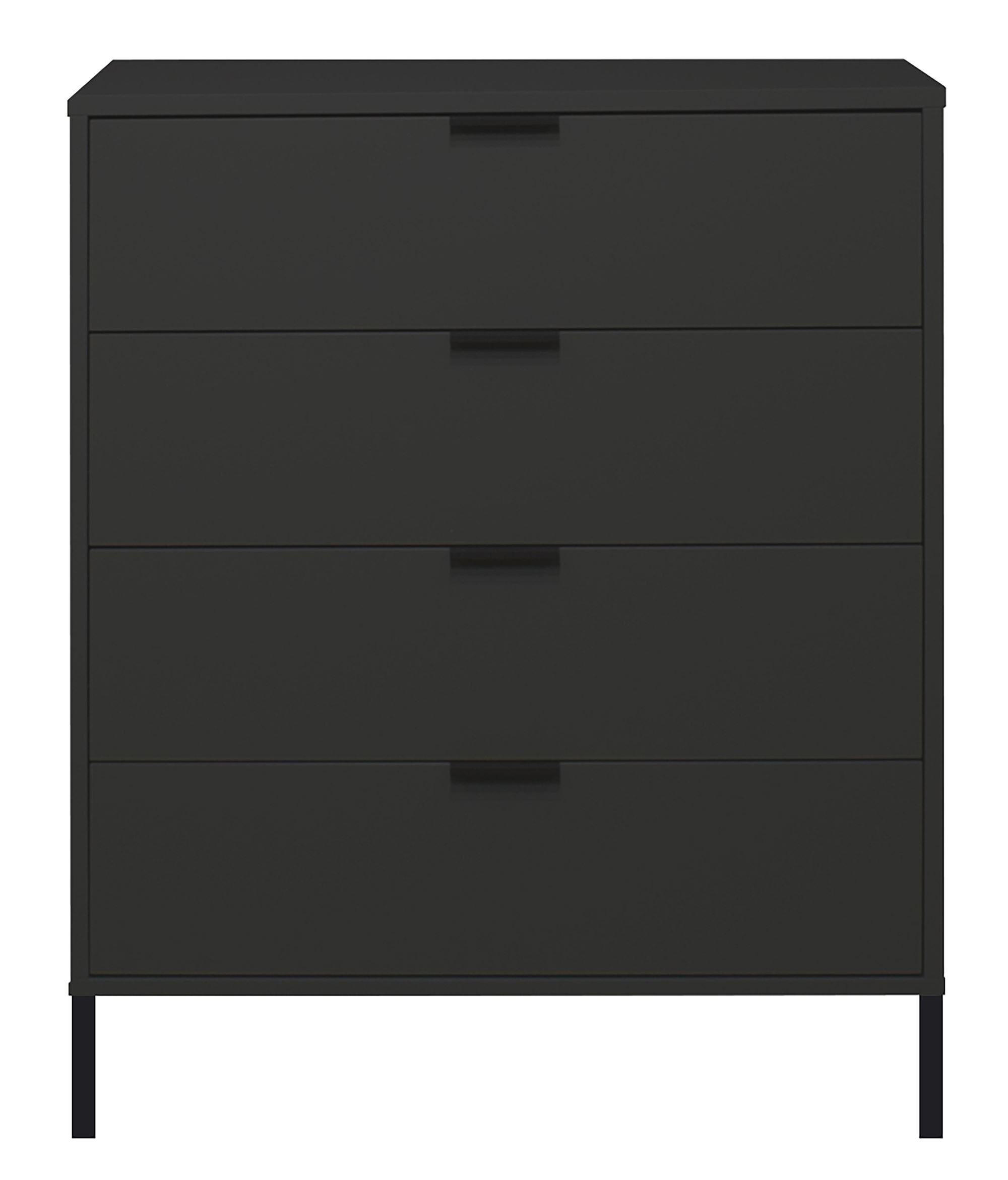 KOMMODE Erna 81x45x102 Anthrazit matt Lack - Anthrazit, Holzwerkstoff (81/102/45cm) - 58aufmkessel