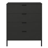 KOMMODE Erna 81x45x102 Anthrazit matt Lack - Anthrazit, Holzwerkstoff (81/102/45cm) - 58aufmkessel