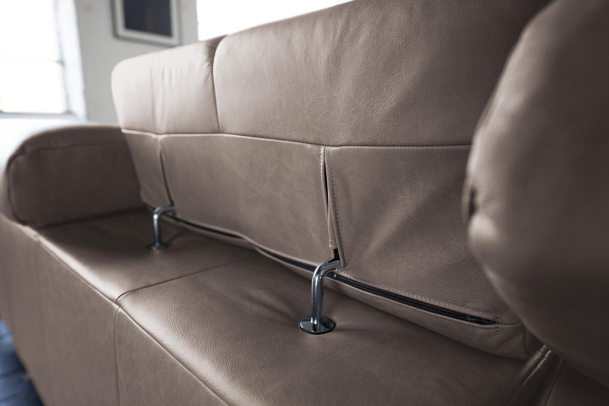 ECKSOFA NELSON Dunkelbraun Leder - Dunkelbraun/Schwarz, Leder/Metall (321/216cm) - KAWOLA