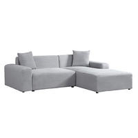ECKSOFA AMELIO - Grau, Rechts - Grau, Holzwerkstoff/Textil (178/240cm) - Home Deluxe