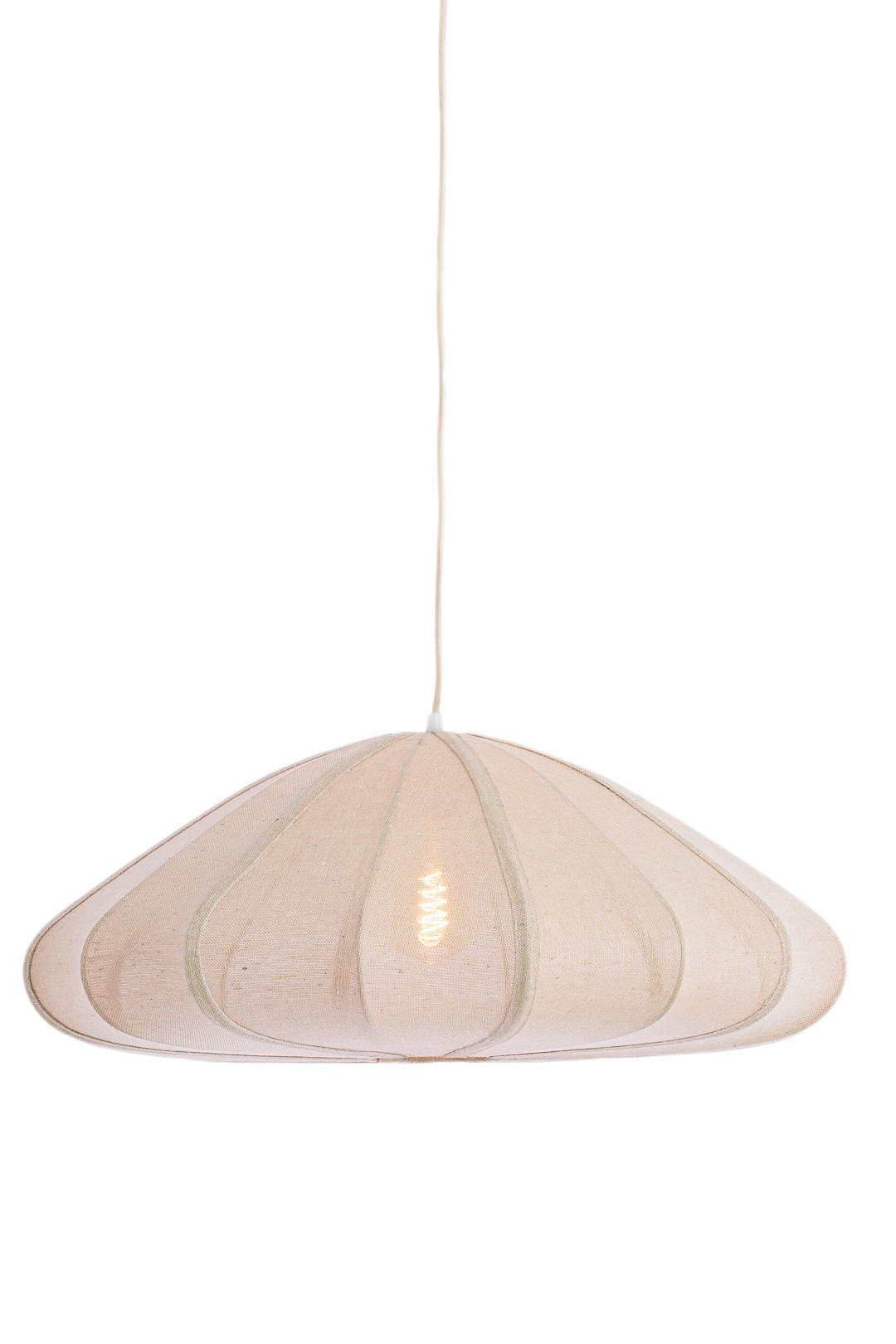 HÄNGELAMPE Cesano Weiß Ø64/25 cm - Weiß, Textil (64/64/25cm) - Light & Living
