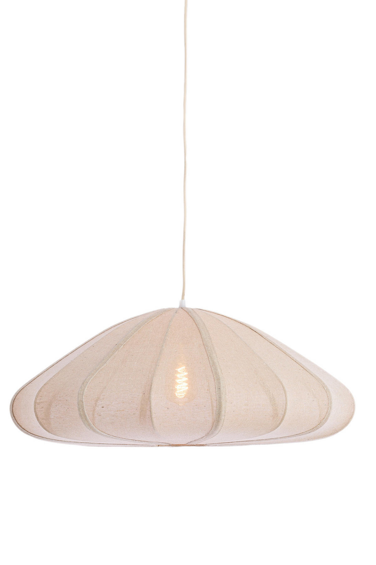 HÄNGELAMPE Cesano Weiß Ø64/25 cm - Weiß, Textil (64/64/25cm) - Light & Living
