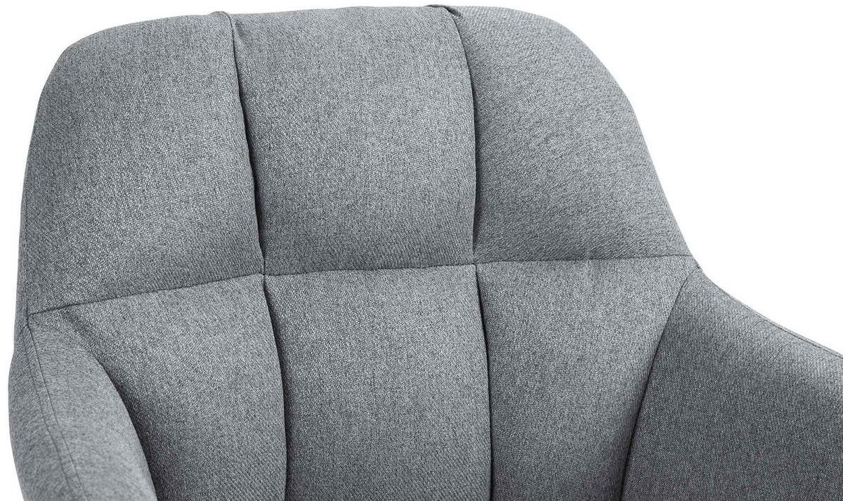 BARHOCKER Stoff grau - Schwarz/Grau, Textil (57/97/59cm) - CLP