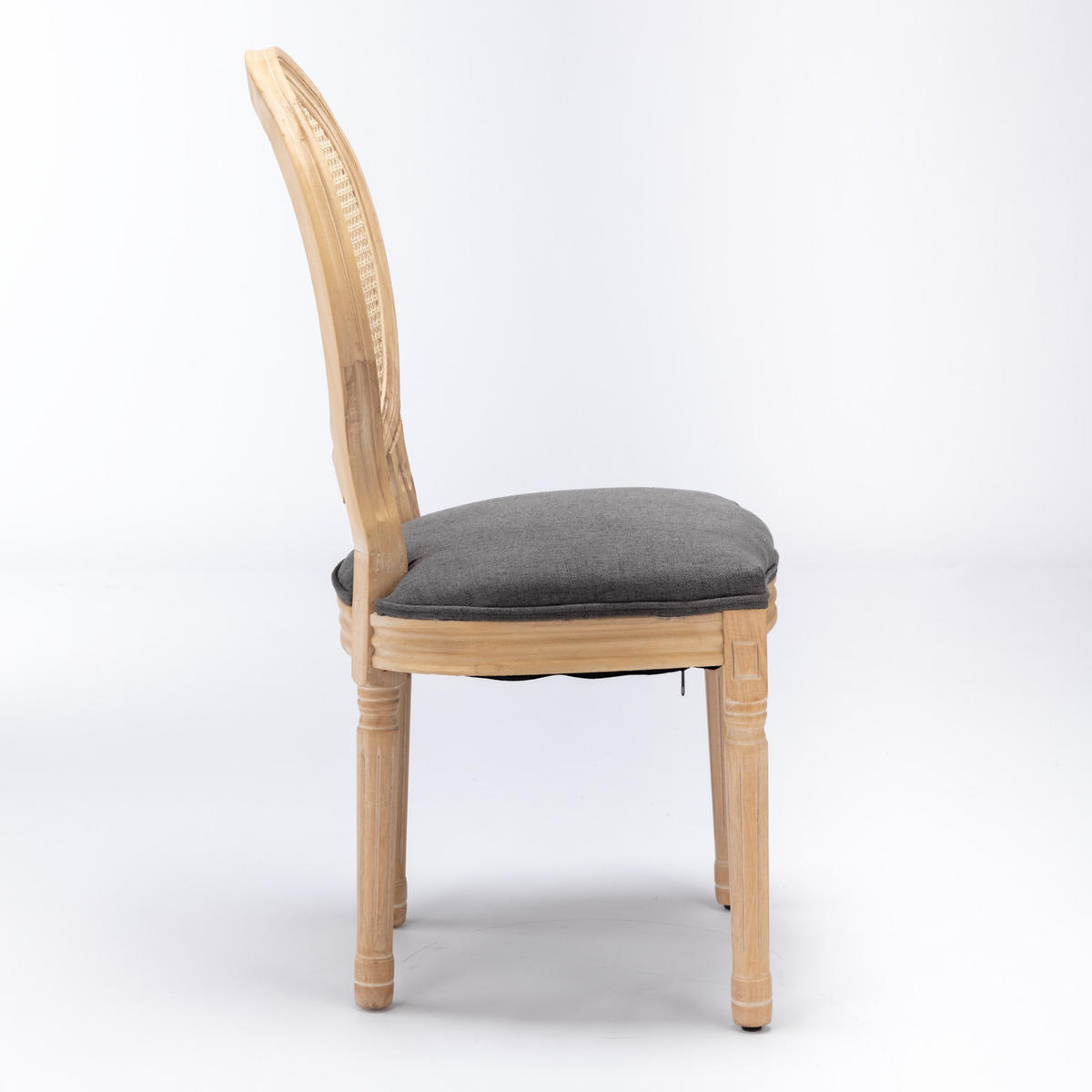 ESSZIMMERSTÜHLE 2er Set Medaillonstuhl mit Wiener Geflecht, Grau - Beige/Naturfarben, Holz (49/95/59.5cm) - LVHOM