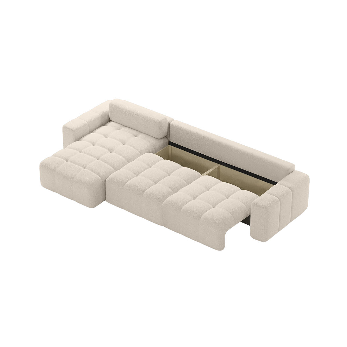 ECKSOFA RIFU SO mit Schlaffunktion, Beige - Beige, Textil (346/185cm) - Fedve