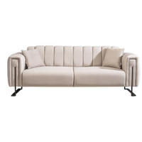 SOFA Bianca 2-Sitzer Samt Creme - Beige, Holz/Textil (195/78/94cm) - Villa Möbel