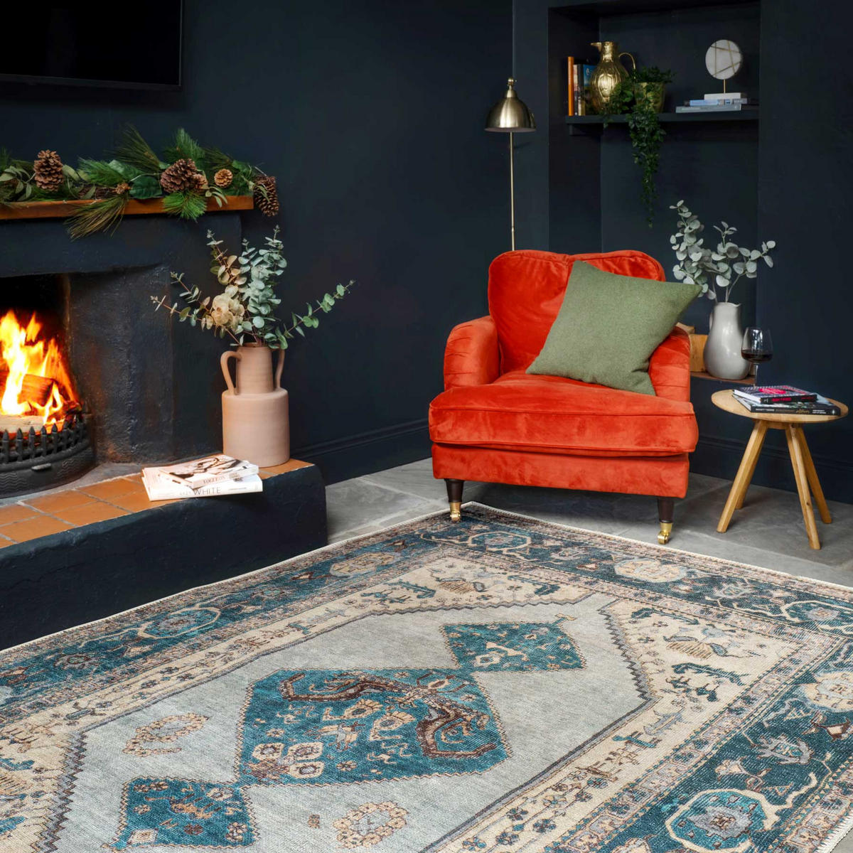 FLACHWEBETEPPICH Cyrus Blau - Blau, Textil (200/290cm) - Kukoon Rugs