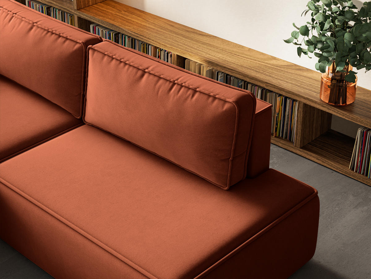ECKSOFA Sarro mit Schlaffunktion, Rotbraun - Rostfarben, Textil (165/260cm) - Fedve