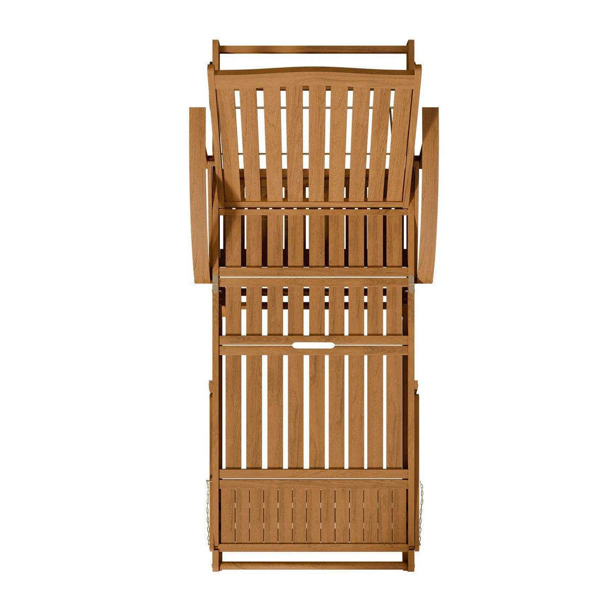 SONNENLIEGE SunScape Akazie mit Rädern & Tisch - Naturfarben, Holz (72.5/30/196cm) - Juskys