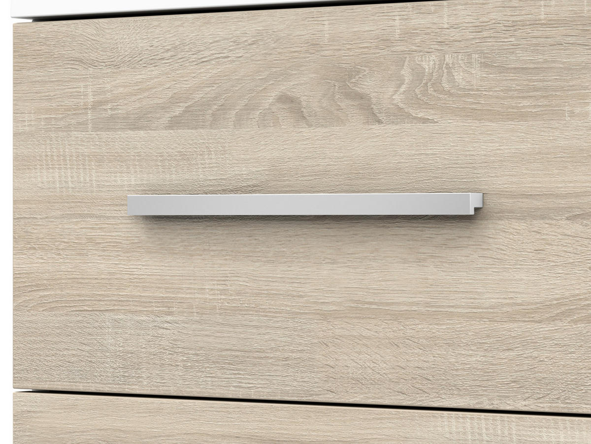 KOMMODE - Highboard IRYS MINI (Weiß + Sonoma) - Weiß/Sonoma Eiche, Holzwerkstoff (90/95/45cm) - Möblo