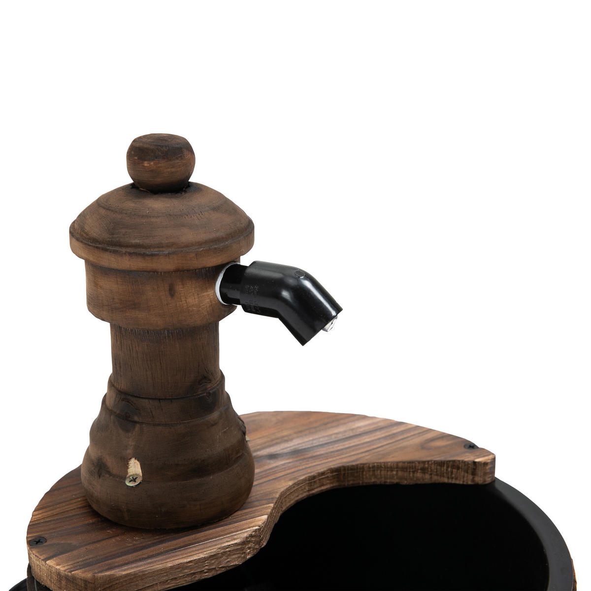 GARTENBRUNNEN, Tannenholz, Metall, Natur - Naturfarben, Holz/Metall (27/27/37cm) - Outsunny