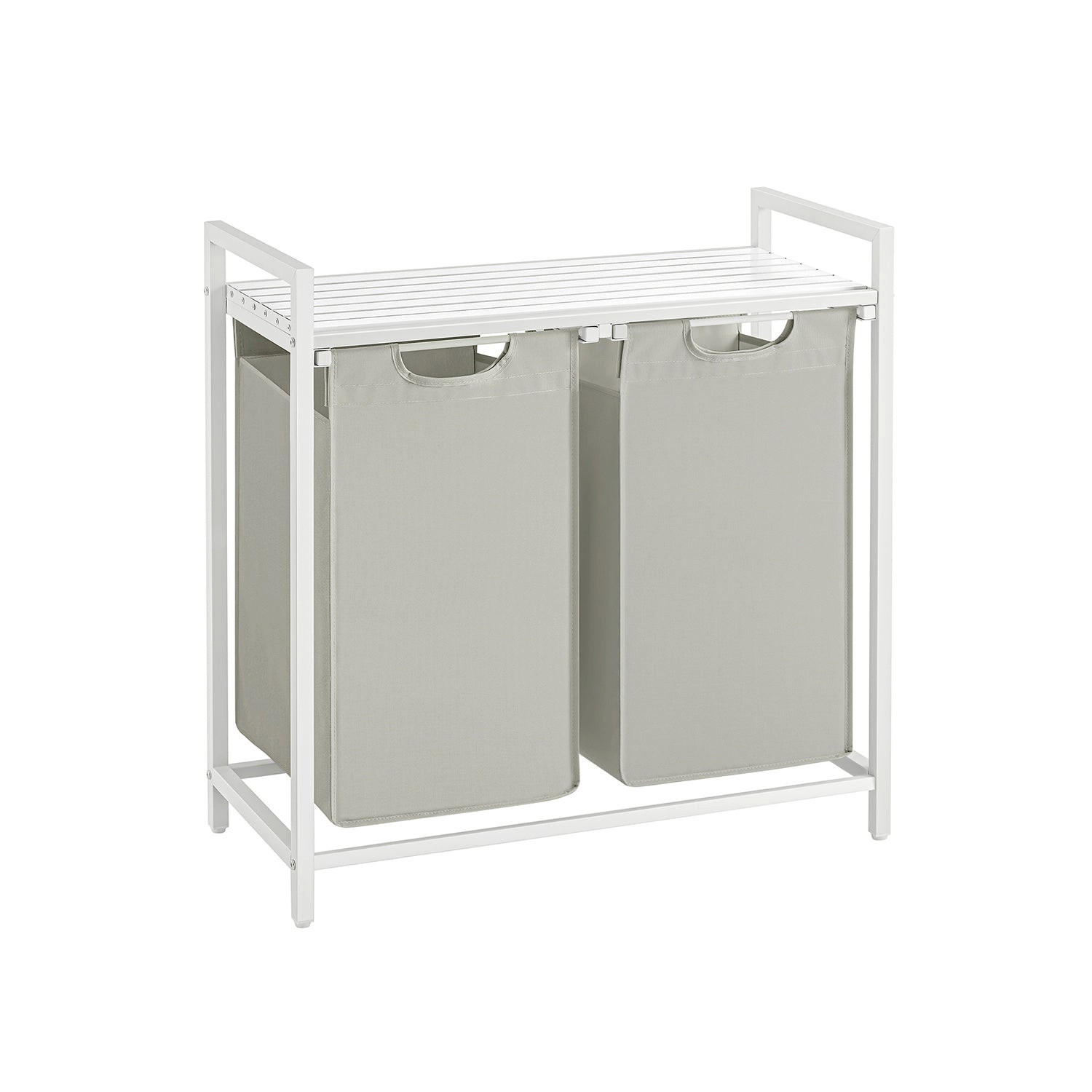 WÄSCHEKORB DUBAI - Weiß, Holzwerkstoff (33/72/73cm) - Hansiro