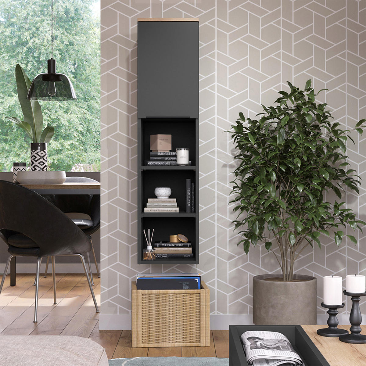 UNIVERZÁLNÍ SKŘÍŇ Wido Anthracite/Sonoma - antracitová, kompozitní dřevo (30.2/120/40cm) - Vicco