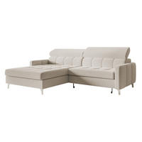 ECKSOFA Hellgrau BAMBINO Mit Verstellbaren Kopfstützen Links - Hellgrau/Grau, Textil (223/174cm) - Sepro Meble