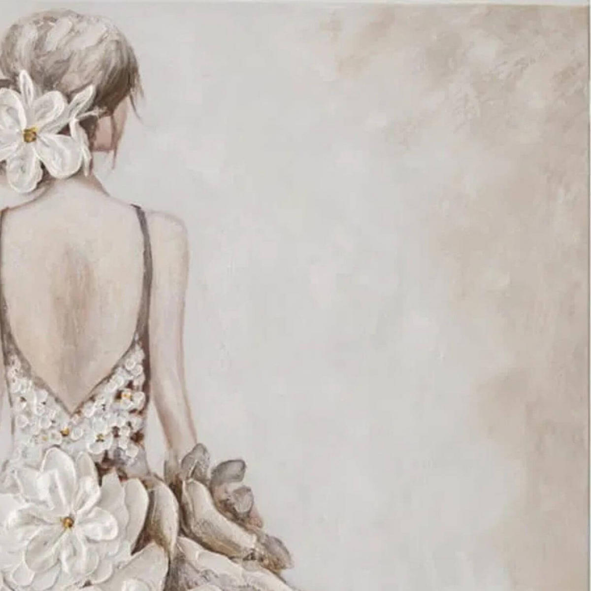 ACRYLBILD HANDGEMALT 80/80 cm - Beige/Weiß, Holz/Textil (80/80cm) - KUNSTLOFT