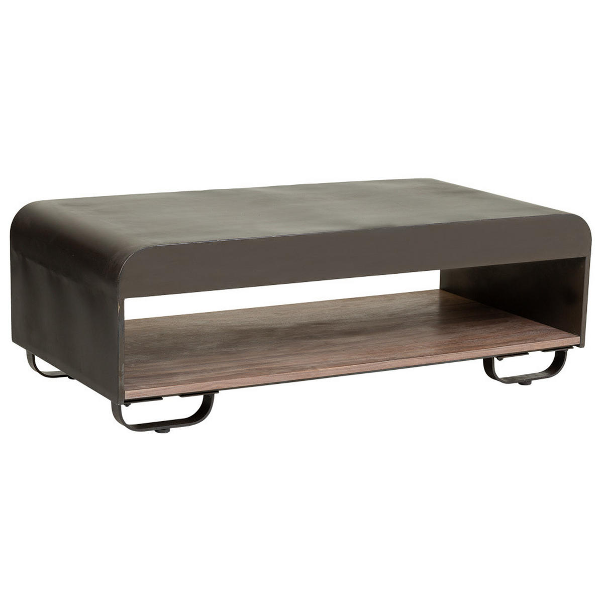 COUCHTISCH aus Holz und Metall schwarz 120x62x41 cm - Braun, Holz (62/120/41cm) - Wanderlust
