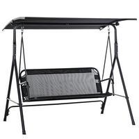 HOLLYWOODSCHAUKEL, UV-beständig, Metallrohr, winkeleinstellbar, Schwarz - Schwarz, Metall (110/155/172cm) - Outsunny
