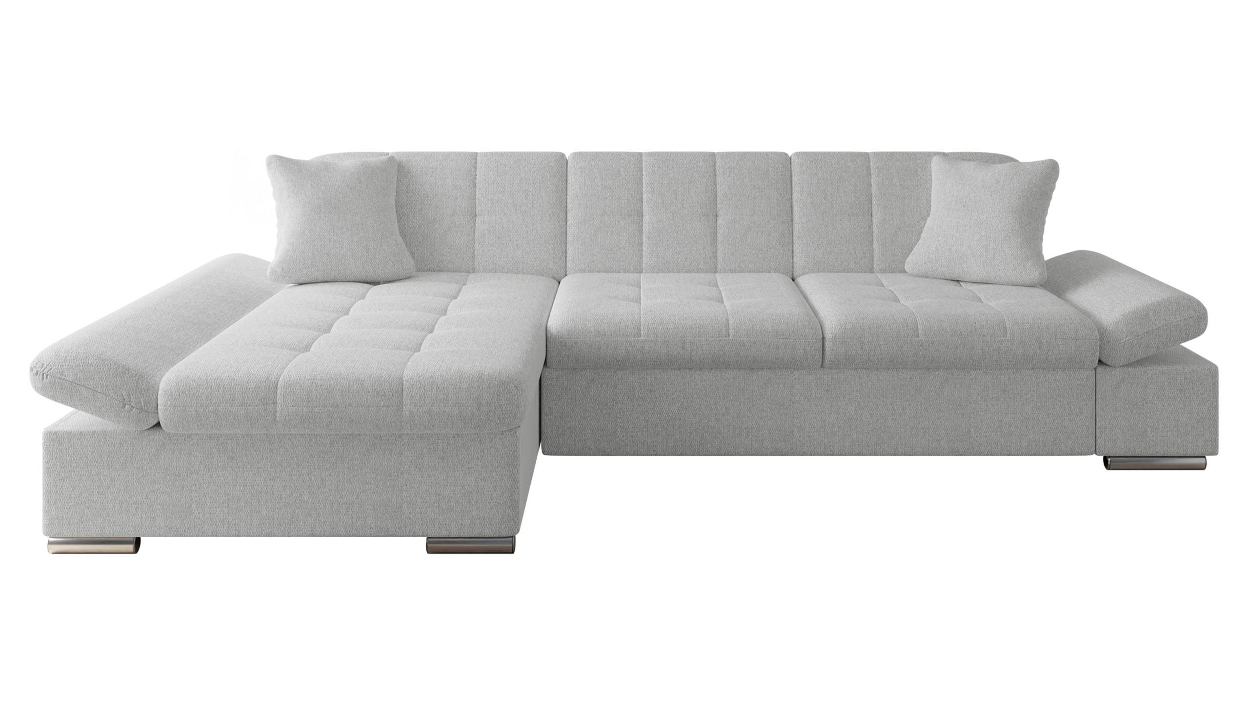 ECKSOFA Malwi, Seite: Links - Edelstahlfarben, Holz/Textil (278/161cm) - MIRJAN24