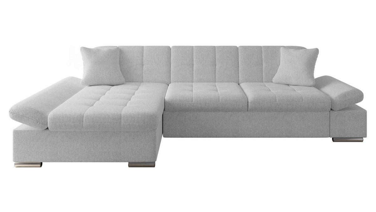 ECKSOFA Malwi, Seite: Links - Edelstahlfarben, Holz/Textil (278/161cm) - MIRJAN24