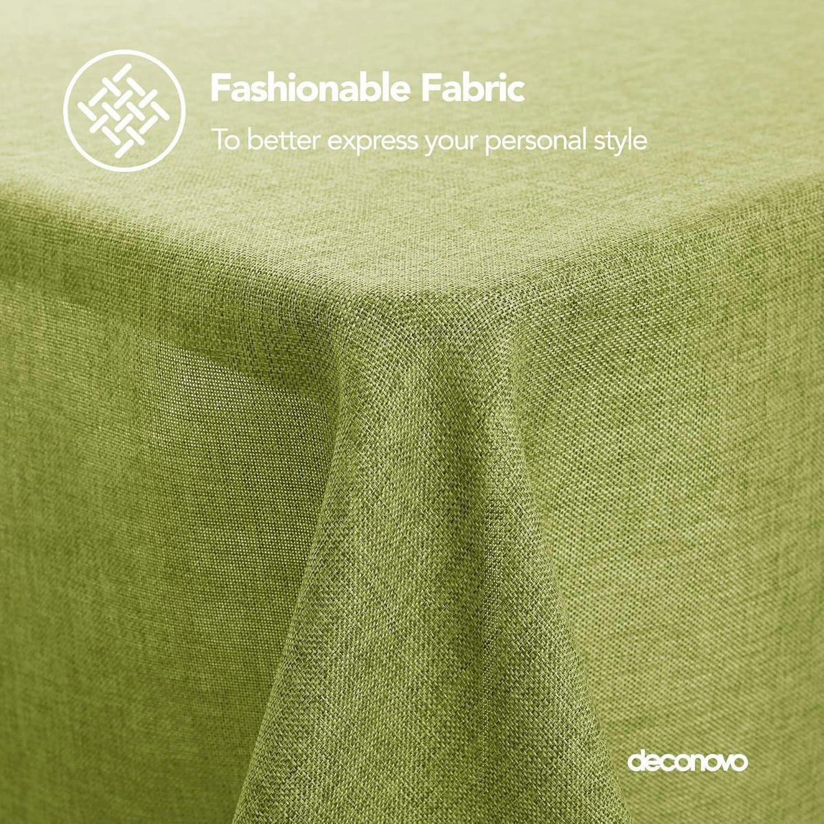 TISCHDECKE Leinenoptik Wasserabweisend Grün 130 x 280 cm - Olivgrün, Textil (280/130/1cm)
