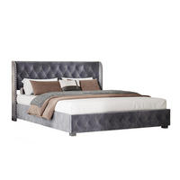 POLSTERBETT 140x200 cm mit Stauraum, Lattenrost, Samt grau - Grau, Metall (140/200cm)