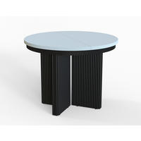 ESSTISCH TUBE X - Schwarz/Weiß, Holzwerkstoff/Metall (100/100/77cm) - Meblini