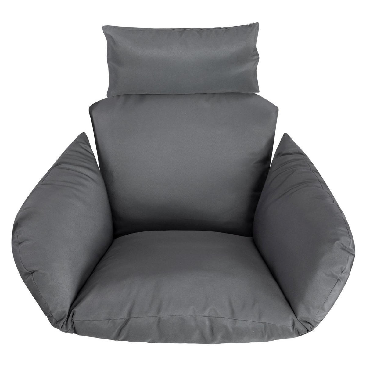 KORBHÄNGESESSEL Aria grau inkl. waschbare Bezüge - Grau, Kunststoff/Metall (95/196/95cm) - Juskys