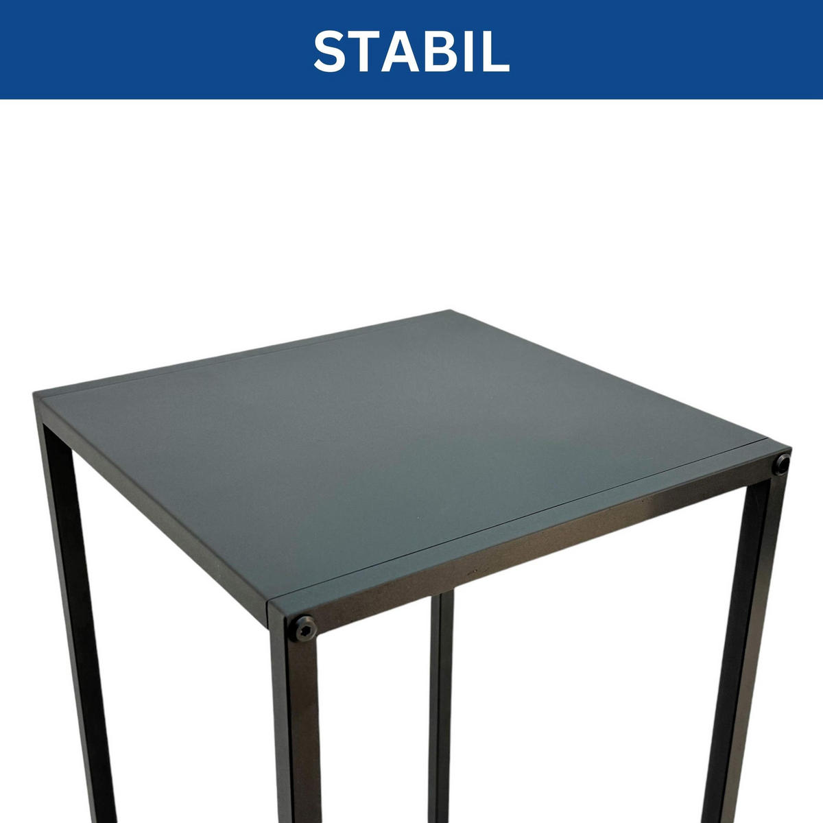 BLUMENHOCKER 2er Set Metall Schwarz 60–70 cm - Schwarz, Metall (30/70/30cm) - DanDiBo