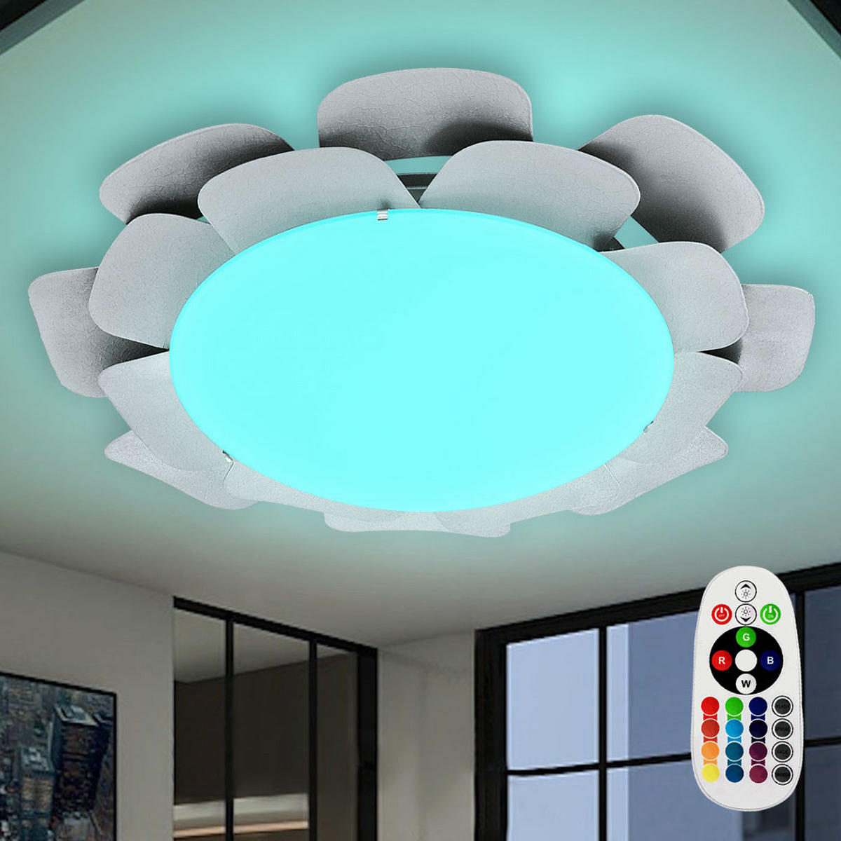 LED DECKENLEUCHTE Recletta Silber - Silberfarben, Glas (38/38/8cm)