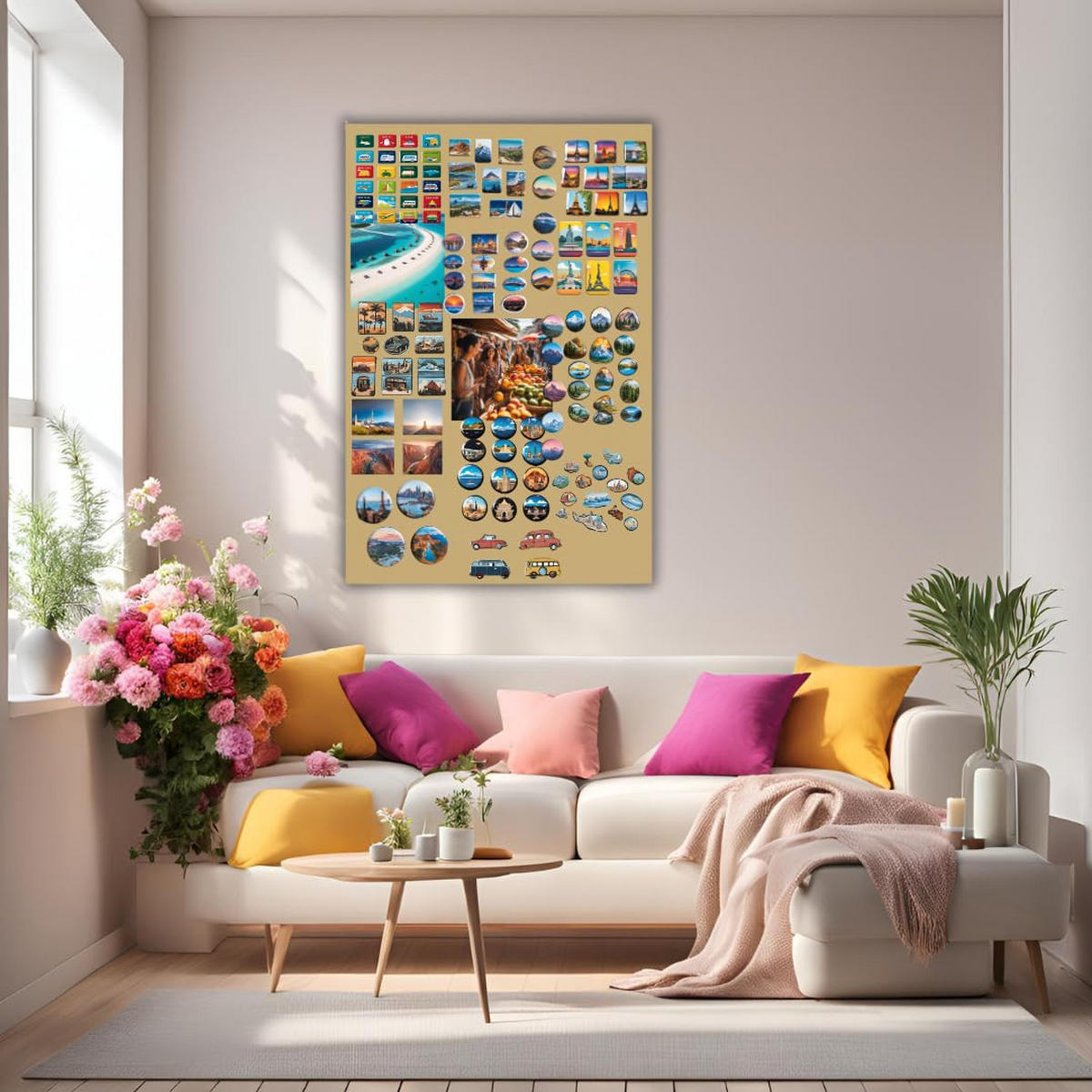 MAGNETTAFEL Klein & Groß Gold 100x80 cm - Magnetisches Stahlboard für Magnete, Fotos und Notizen, Beschreibbar - Goldfarben, Metall (80/100/0.7cm) - ANWICAR