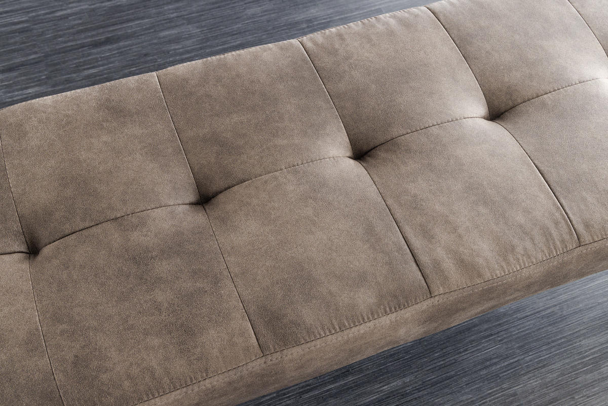 SITZBANK BOUTIQUE Microfaser Taupe 100 cm - Taupe/Schwarz, Textil/Metall (100/45/35cm) - riess-ambiente