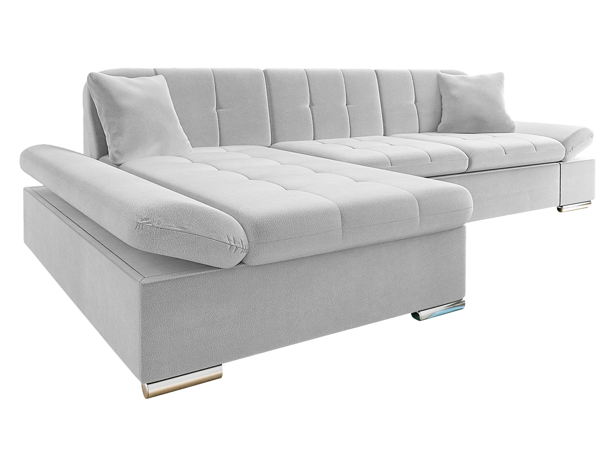 ECKSOFA Malwi Premium, Seite: Links - Silberfarben, Holz/Textil (278/161cm) - MIRJAN24