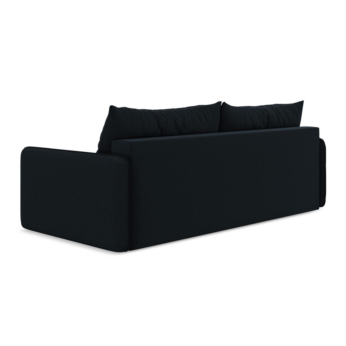 3-SITZER SOFA mit Schlaffunktion Samt Stoff Blau - Blau/Schwarz, Kunststoff/Textil (216/86/105cm) - LaMiaSofa