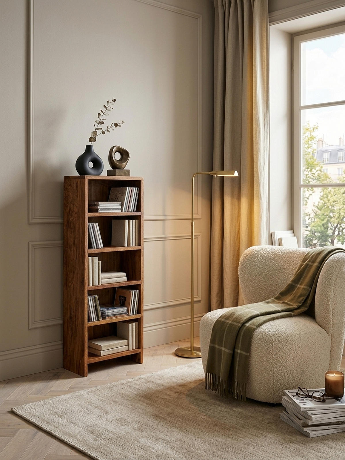 CD-REGAL Massivholz Pflegeleicht 90cm, Braun 30x17x90 cm - Braun, Holz (30/90/17cm) - KADIMA DESIGN