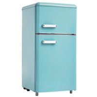 KÜHL-GEFRIER-KOMBINATION MIT GEFRIERFACH, Doppeltür, Cyan, 46/89/45 cm - Türkis, Metall (51/50/95.8cm) - Rolipo