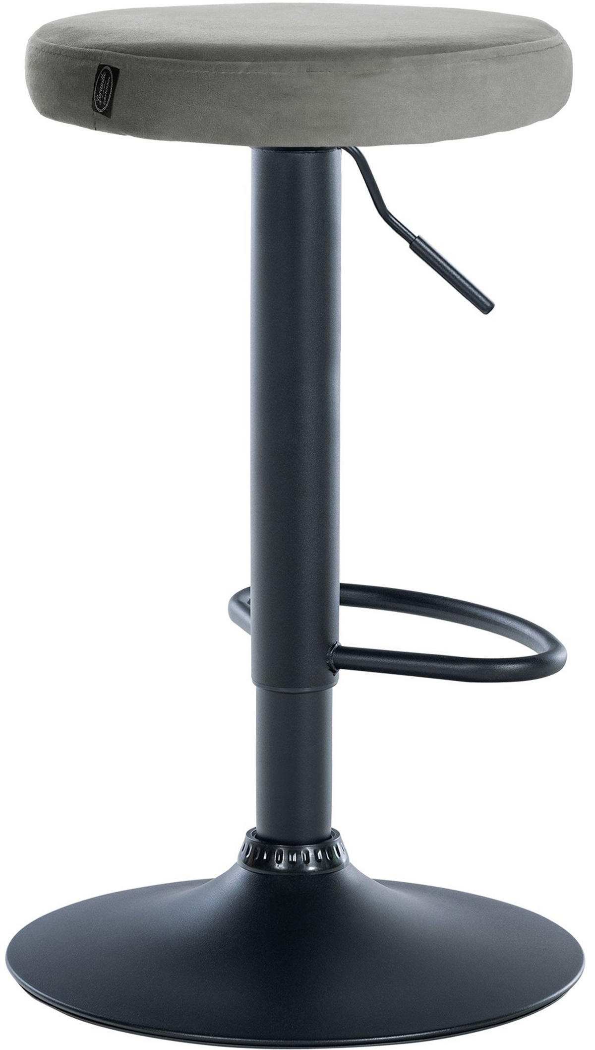 BARHOCKER 2er Set Pontius Samt schwarz grau - Schwarz/Grau, Textil/Metall (38.5/81/38.5cm) - TPFLiving