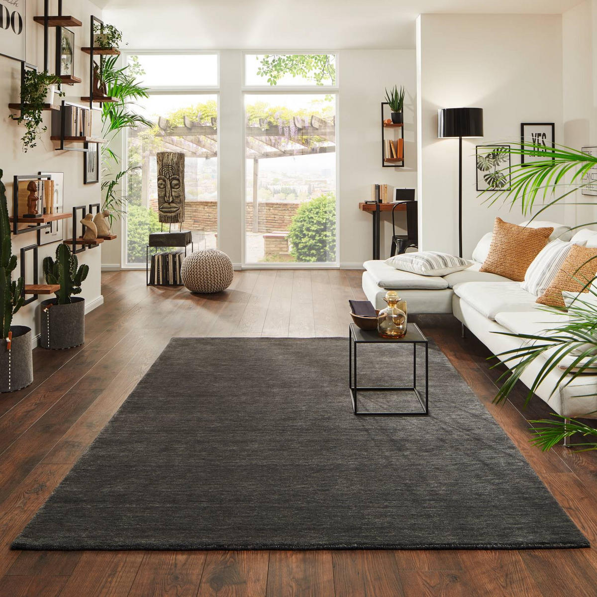 WOLLTEPPICH 170/240 cm Jaipur - Anthrazit, Naturmaterialien (170/240cm) - Steffensmeier