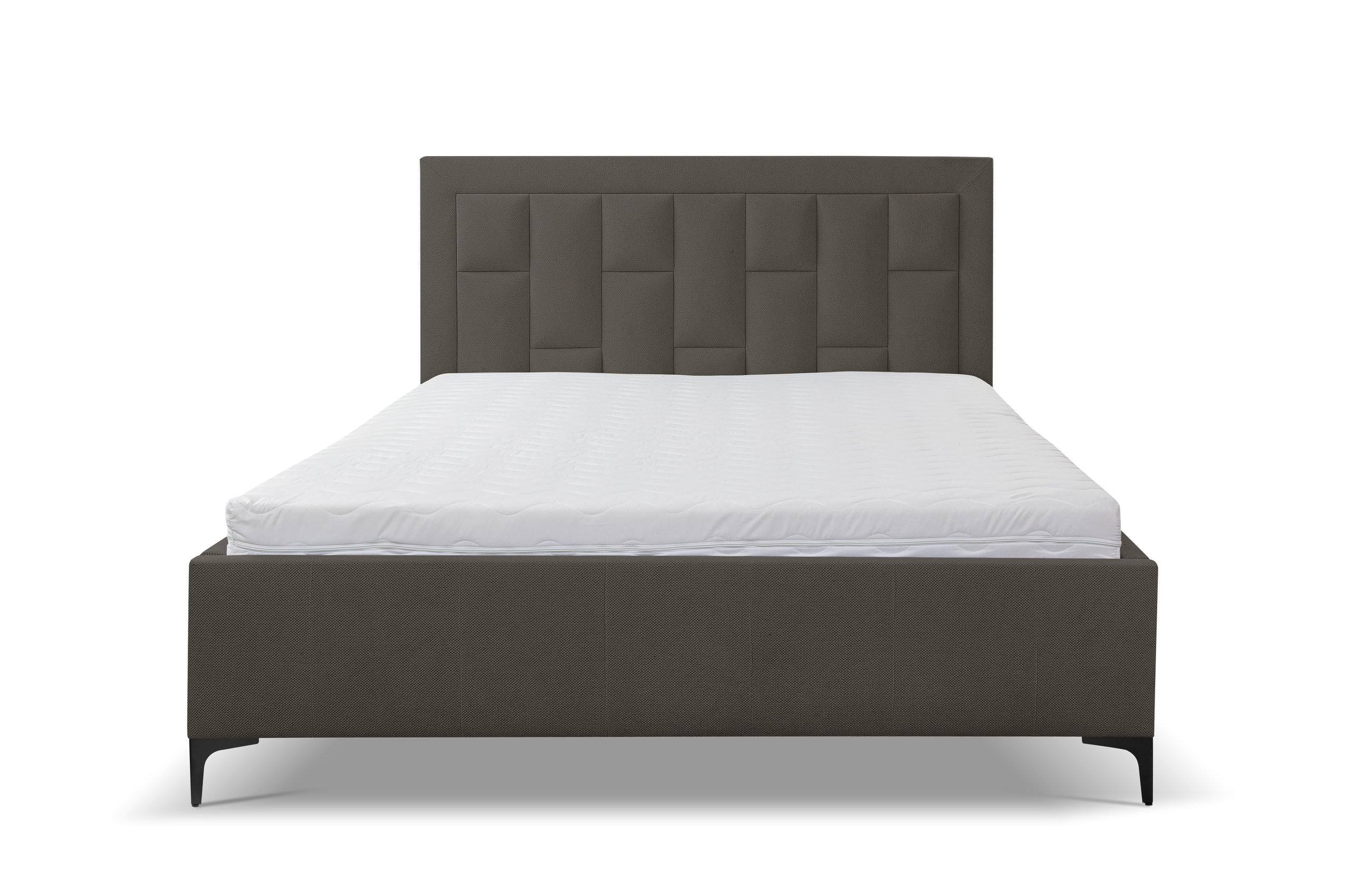 POLSTERBETT VENEZIA mit Kopfteil, 180 x200 cm, Doppelbett mit Bettkasten und Lattenrost aus Strukturstoff, Velourstoff, Frabe: Dunkelgrau - Dunkelgrau, Holz/Kunststoff (180/200cm) - VENASI MÖBEL