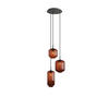 GALERIELEUCHTE Velo 3-flammig Braun Ø 18/20/25cm - Schwarz/Braun, Glas (25/25/27cm) - s.luce