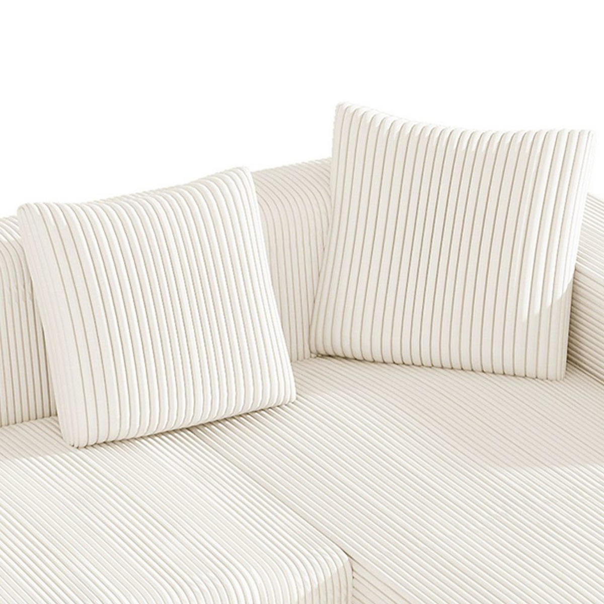 SOFA L-FORM, TIEFE SITZE, MODULAR - Weiß, Textil (146/261cm)