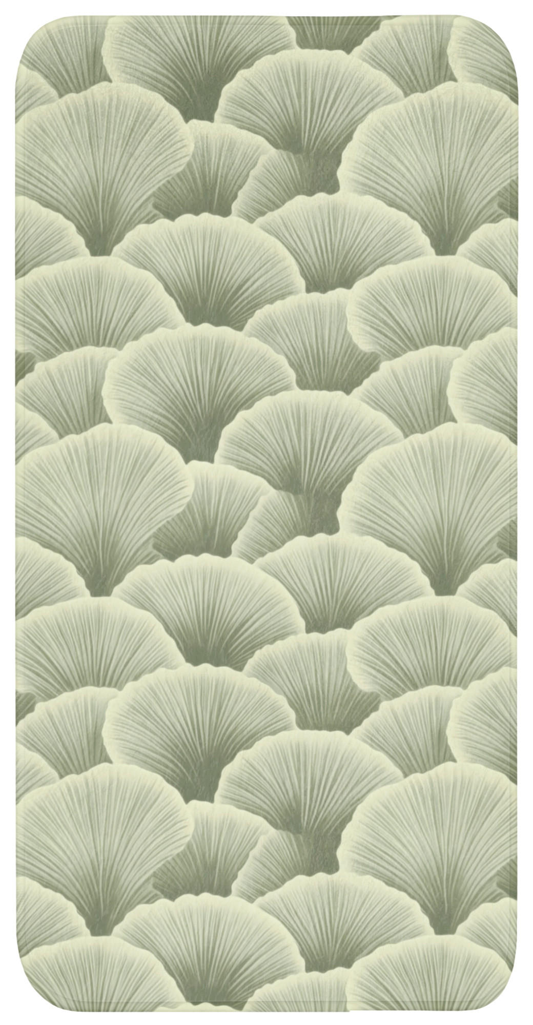 KOUPELNOVÁ PŘEDLOŽKA Vějíř - list - zelený 60x120 cm - pastelově zelená, textil/plast (60/120cm) - OnlyWow