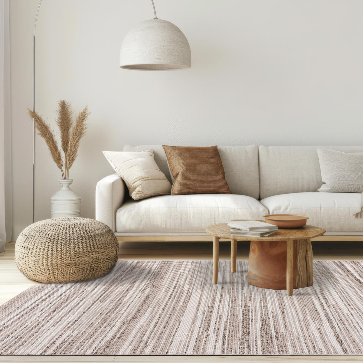 TEPPICH Lora PE08A Mazovia 80x150cm Beige Weiß Abstrakt Kurzflor - Beige, Textil (80/150cm) - Mazovia