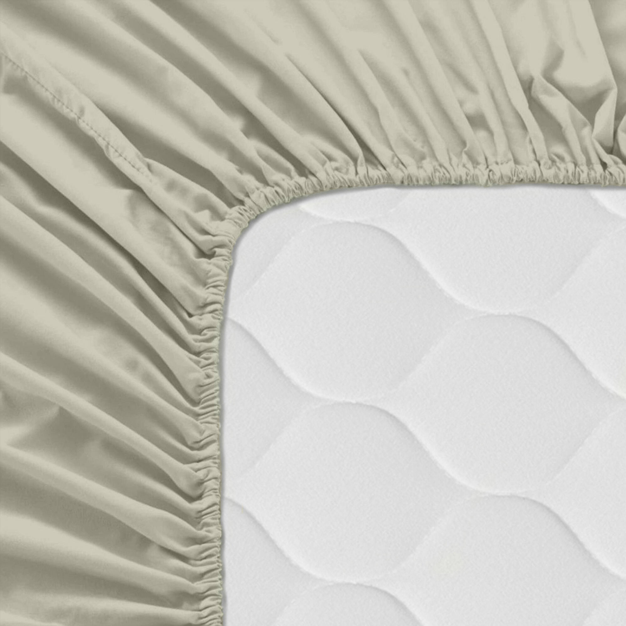 SPANNBETTTUCH basic 180x200x32 cm beige - Beige, Textil (180/200cm) - Happy Friday