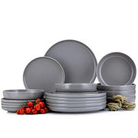 TAFELSERVICE VICTO 6 Personen 18-tlg matt Grau - Grau, Keramik (27/2/27cm) - KONSIMO®