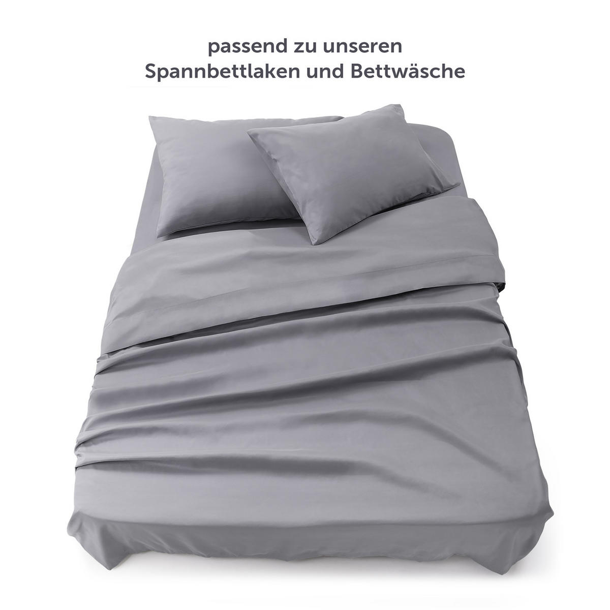 BETTTUCH ohne Gummi 220/275 cm, in Grau - Grau, Textil (275/220cm) - Blumtal