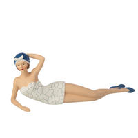 DEKOOBJEKT FRAU BADEHOSE + LIEGEND Weiß - Weiß, Glas/Naturmaterialien (13/19/50cm) - J-Line