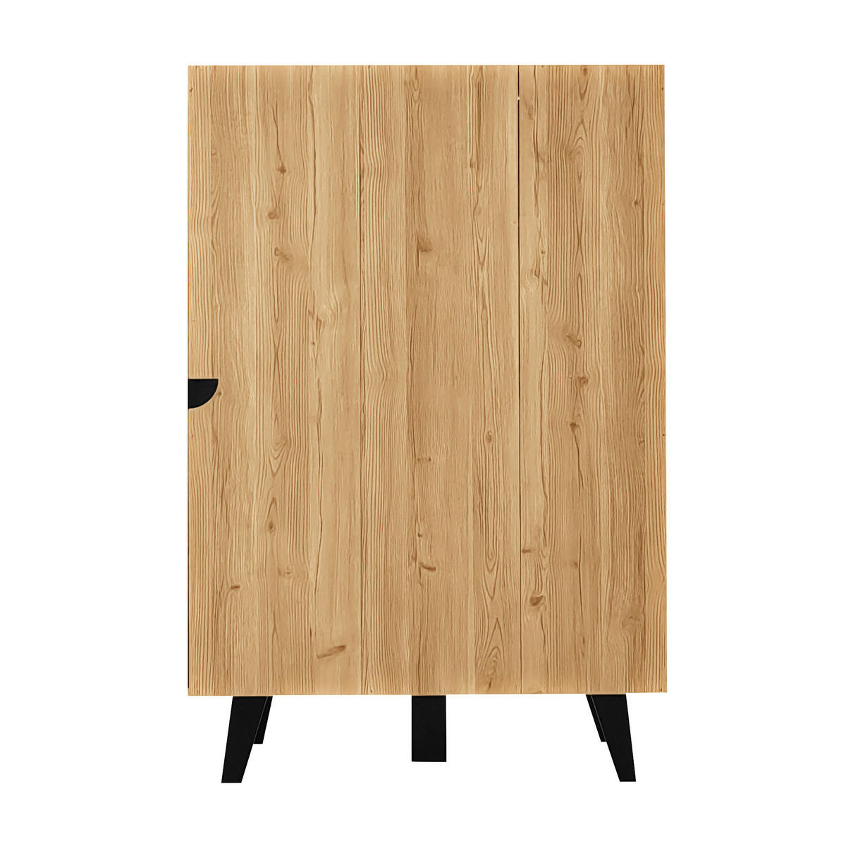 KOMMODE aus Spanplatte 80x120x40cm in Naturfarben mit LED & Glastüren - Naturfarben, Holzwerkstoff (80/120/40cm) - Modfu