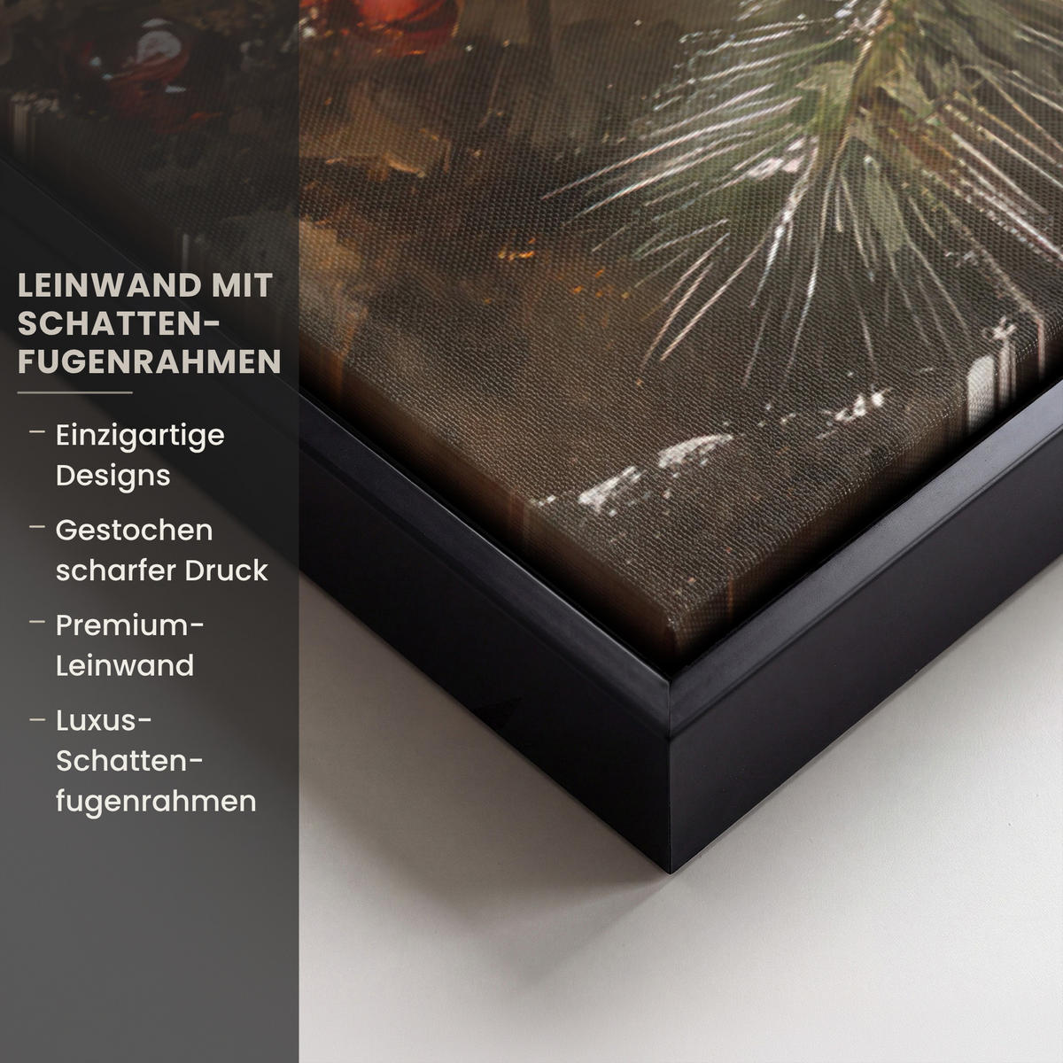 LEINWAND Bilder mit Rahmen - Weihnachten - Kugeln - Beige - Gold - 60x40 - Goldfarben, Textil (60/40cm) - MuchoWow